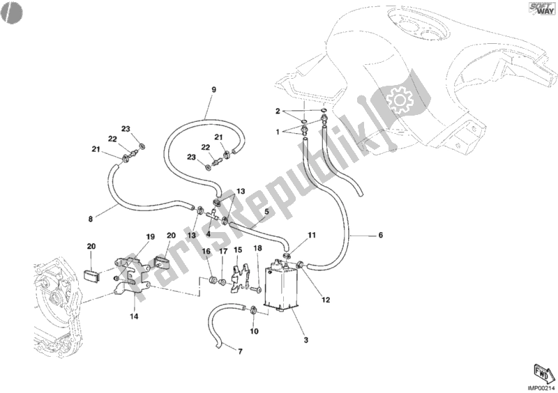 Alle onderdelen voor de Filterbus Vs. Van de Ducati Multistrada 1000 2003