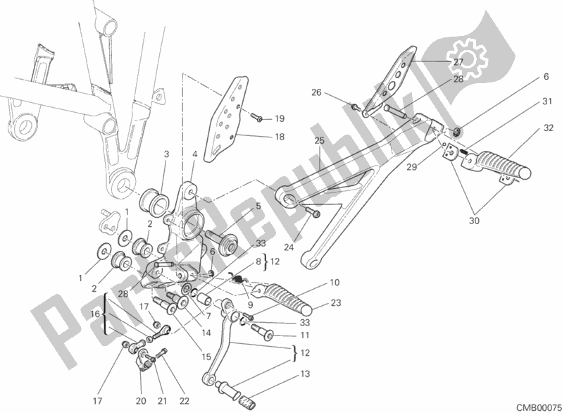 Todas las partes para Reposapiés, Izquierda de Ducati Multistrada 1000 2003