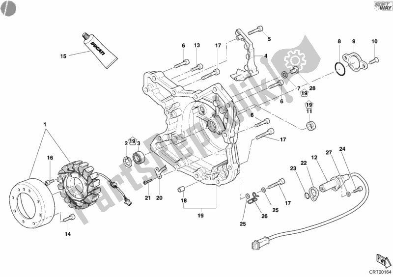 Tutte le parti per il Coperchio Del Generatore del Ducati Multistrada 1000 2003