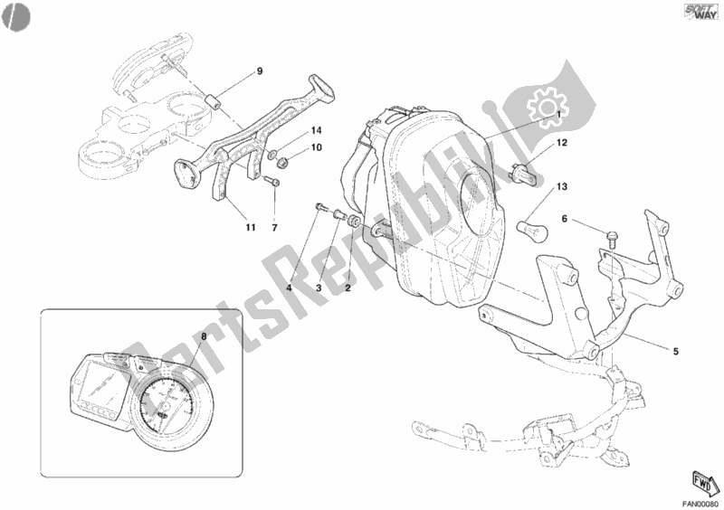 Tutte le parti per il Faro del Ducati Multistrada 1000 2003