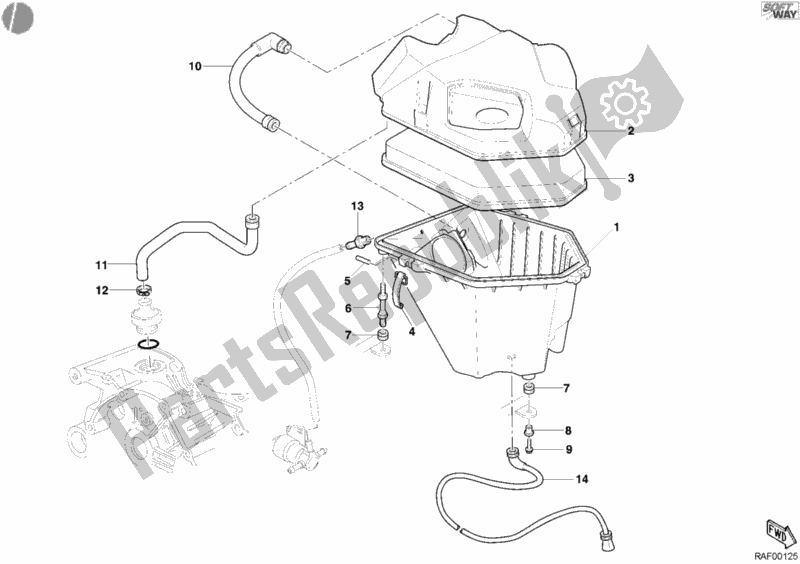 All parts for the Intake of the Ducati Multistrada 1000 2003
