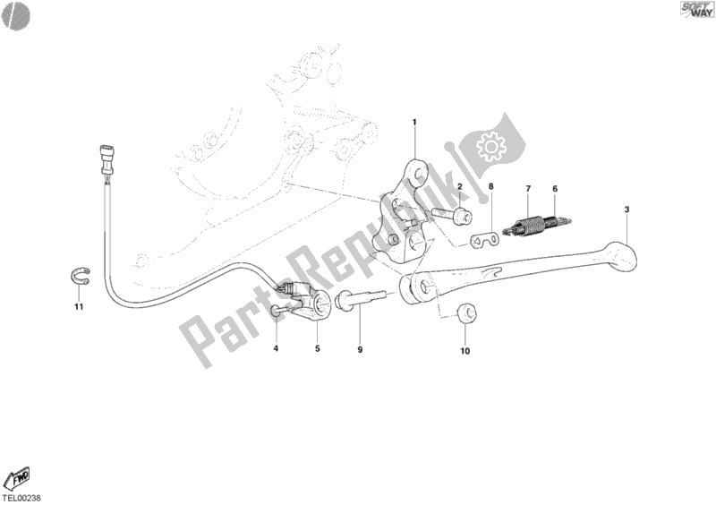 Tutte le parti per il Cavalletto Laterale del Ducati Multistrada 1000 2003