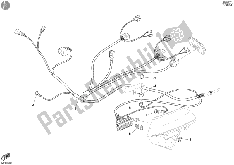 Alle onderdelen voor de Kabel Koplamp van de Ducati Multistrada 1000 2004