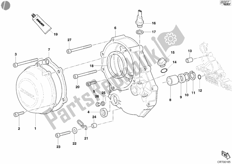 Tutte le parti per il Coperchio Frizione del Ducati Multistrada 1000 2004