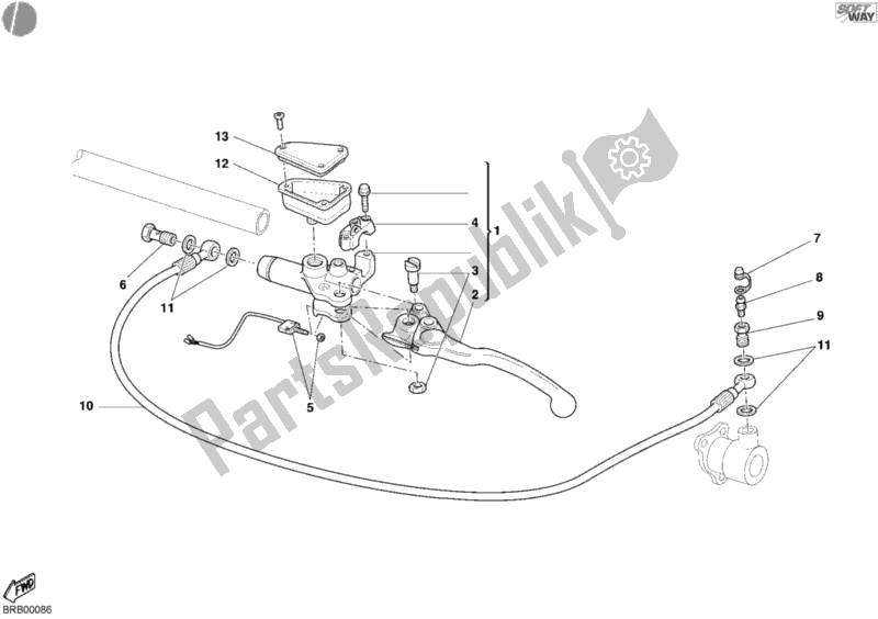 Tutte le parti per il Pompa Frizione del Ducati Multistrada 1000 2004