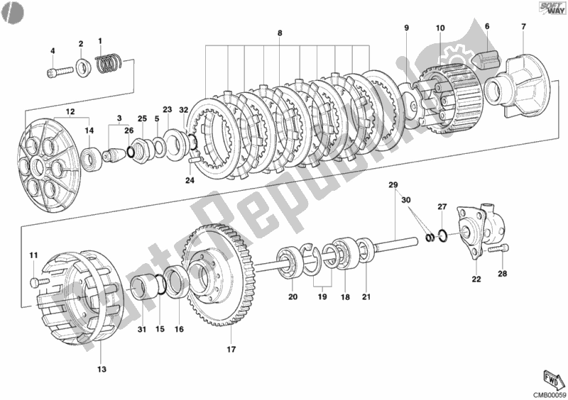 Tutte le parti per il Frizione del Ducati Multistrada 1000 2004
