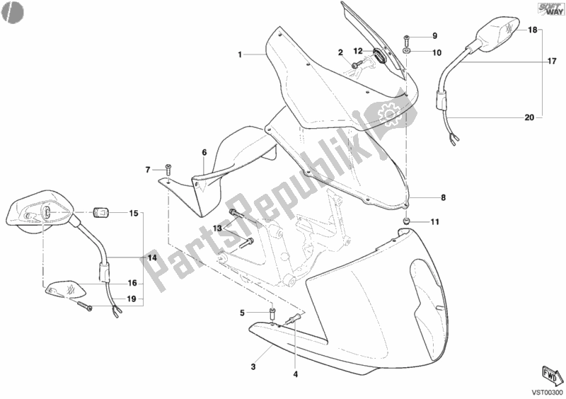 Tutte le parti per il Cuffia del Ducati Multistrada 1000 2004