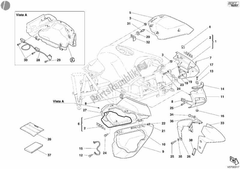 Tutte le parti per il Carenatura del Ducati Multistrada 1000 2004