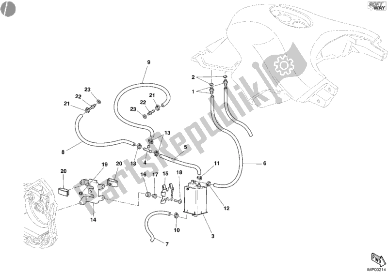 Alle onderdelen voor de Filterbus Vs. Van de Ducati Multistrada 1000 2004