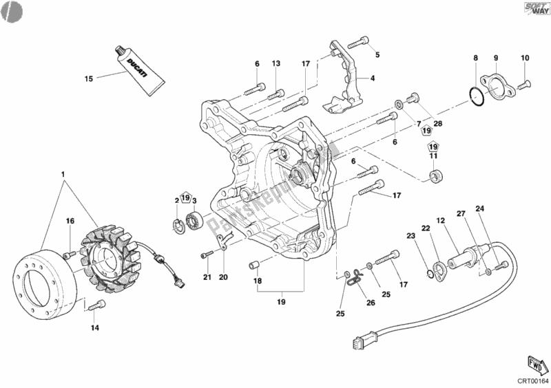 Tutte le parti per il Coperchio Del Generatore del Ducati Multistrada 1000 2004