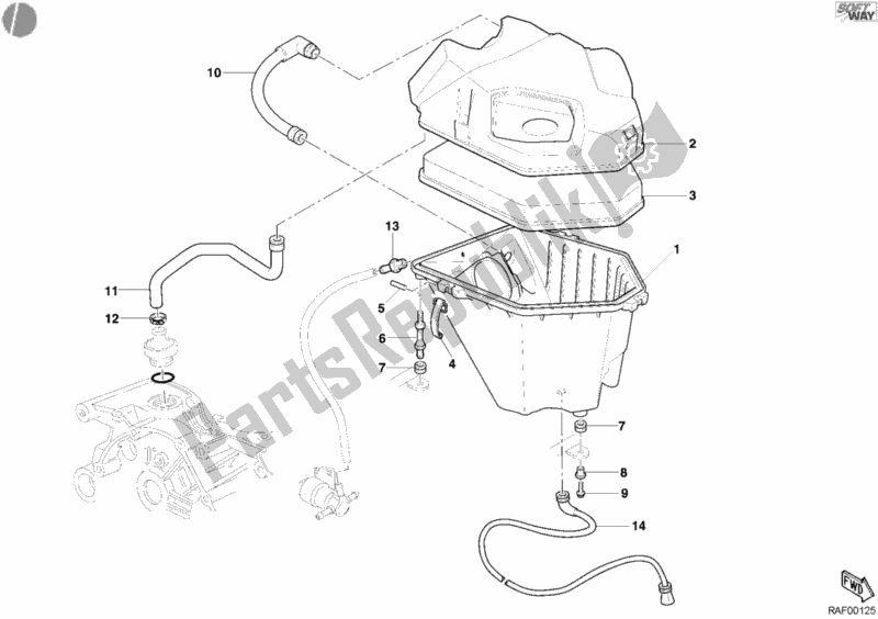 All parts for the Intake of the Ducati Multistrada 1000 2004