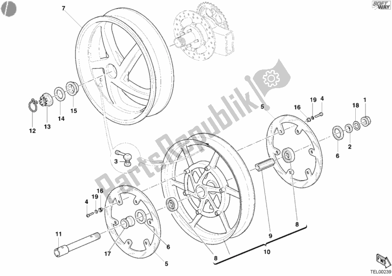 Tutte le parti per il Ruote del Ducati Multistrada 1000 2004