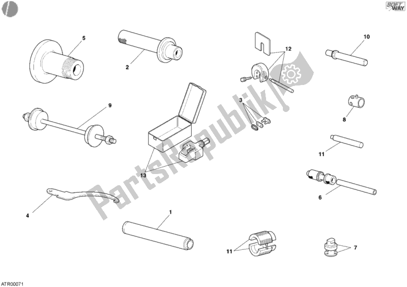 All parts for the Workshop Service Tools, Frame of the Ducati Multistrada 1000 2004