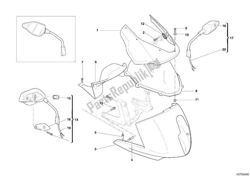 Todas las partes para Cubierta de Ducati Multistrada 1000 2005