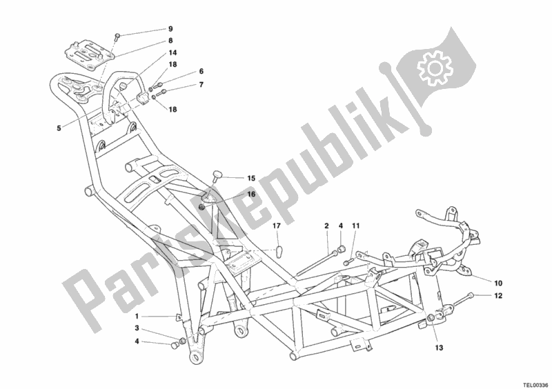 Alle onderdelen voor de Kader van de Ducati Multistrada 1000 2005