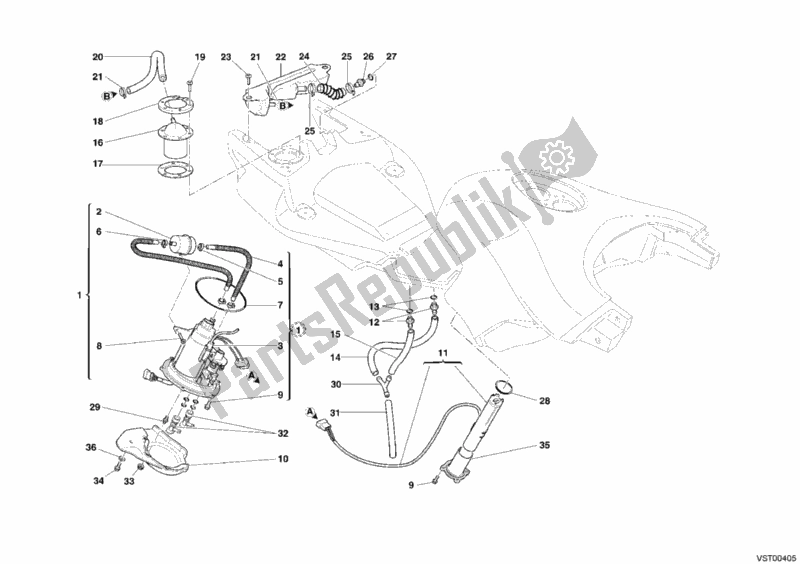 Alle onderdelen voor de Benzine Pomp van de Ducati Multistrada 1000 2005