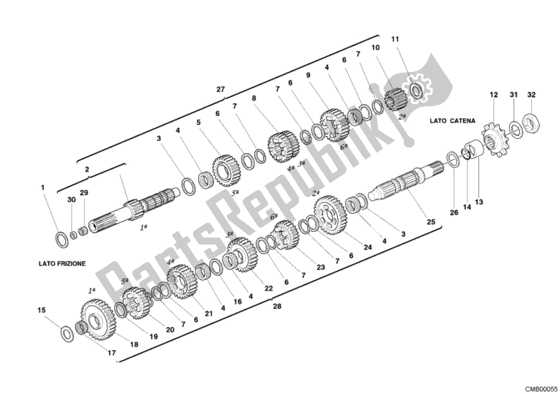 Todas las partes para Caja De Cambios de Ducati Multistrada 1000 2005