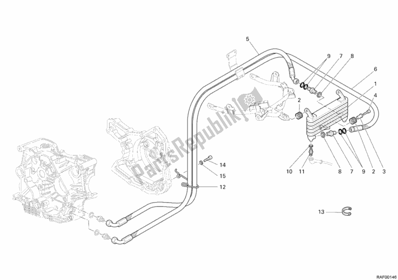 Alle onderdelen voor de Olie Koeler van de Ducati Multistrada 1000 2005