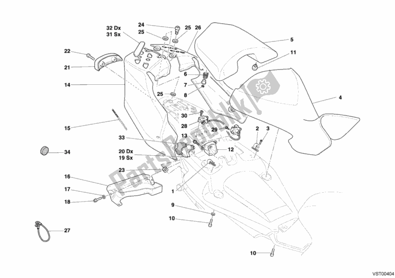 Alle onderdelen voor de Stoel van de Ducati Multistrada 1000 2005