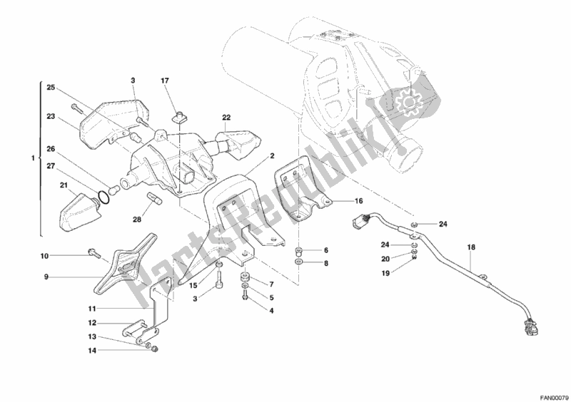 Wszystkie części do ? Wiat? A Tylne Ducati Multistrada 1000 2005