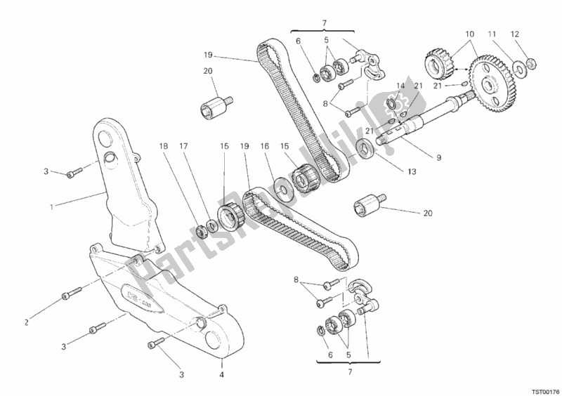 Tutte le parti per il Cinghia Di Distribuzione del Ducati Multistrada 1000 2005