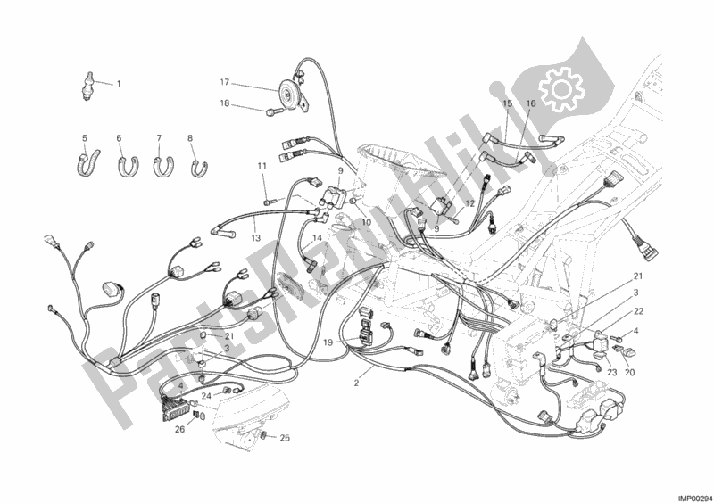 Alle onderdelen voor de Kabelboom van de Ducati Multistrada 1000 2005