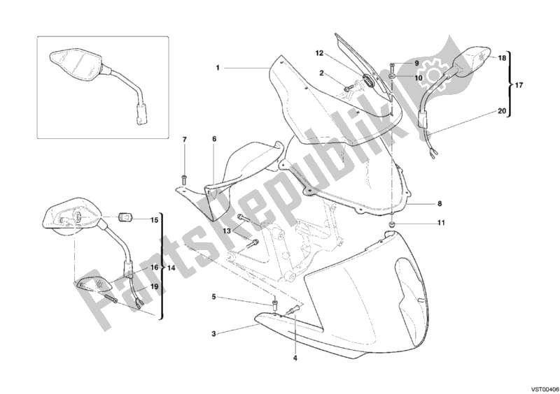 Tutte le parti per il Cuffia del Ducati Multistrada 1000 2006