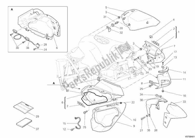 Tutte le parti per il Carenatura del Ducati Multistrada 1000 2006