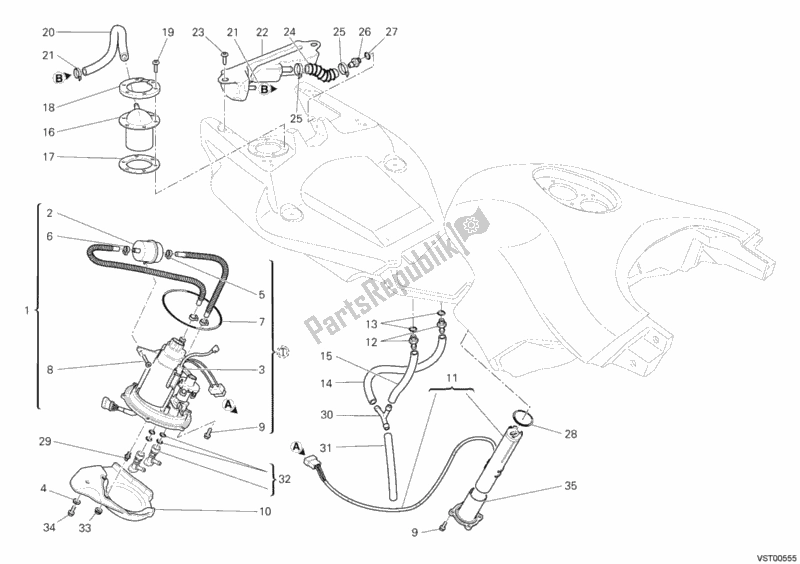 Todas las partes para Bomba De Combustible de Ducati Multistrada 1000 2006