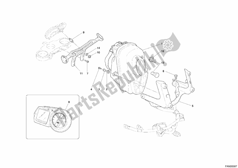 Todas las partes para Faro de Ducati Multistrada 1000 2006