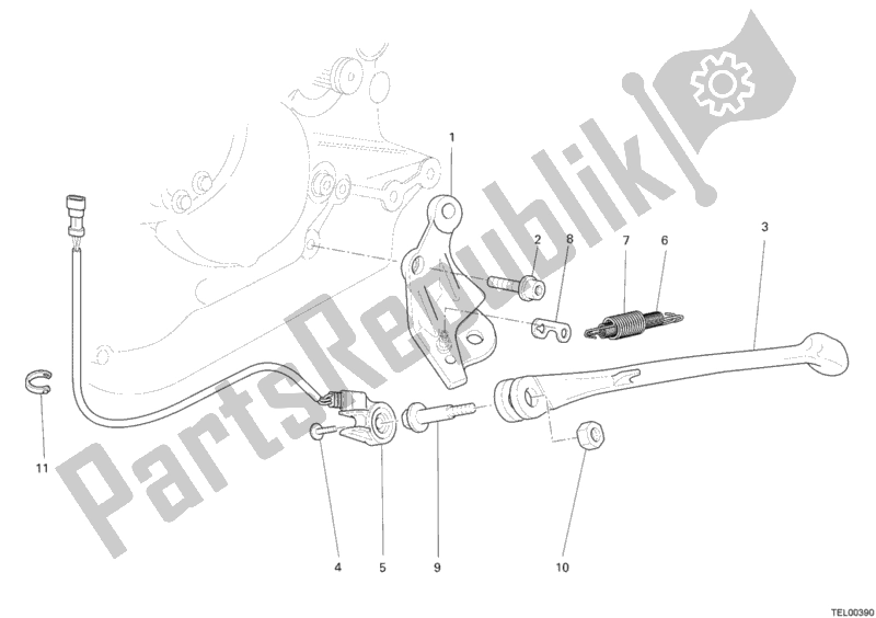 Tutte le parti per il Cavalletto Laterale del Ducati Multistrada 1000 2006