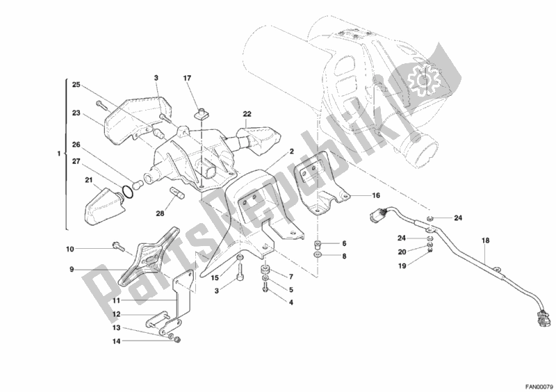 Tutte le parti per il Fanale Posteriore del Ducati Multistrada 1000 2006