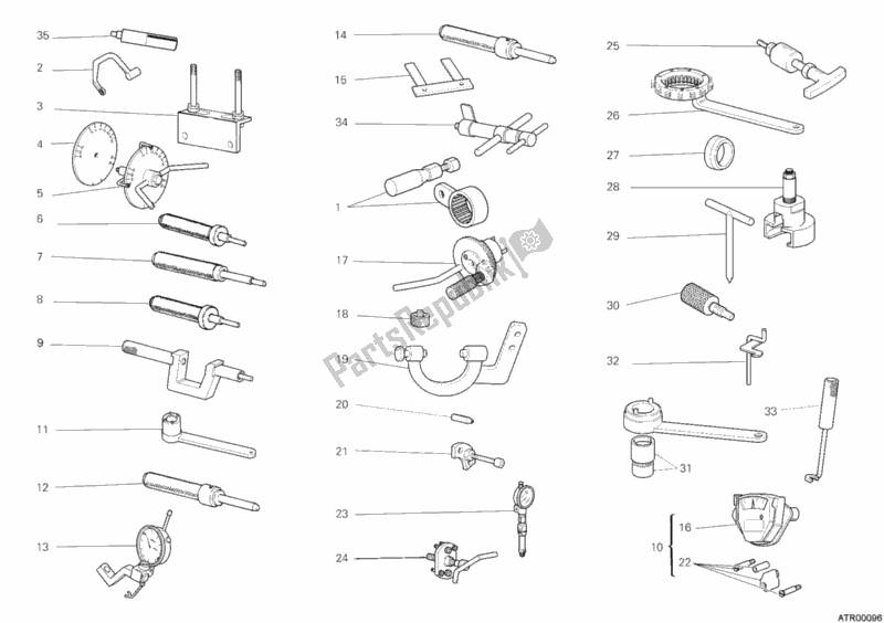 Tutte le parti per il Attrezzi Di Servizio Dell'officina, Motore del Ducati Multistrada 1000 2006