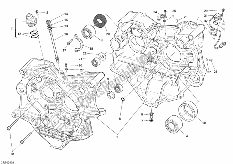 Todas as partes de Bloco Do Motor do Ducati Superbike 1098 R Bayliss USA 2009