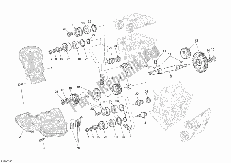 Toutes les pièces pour le Courroie De Distribution du Ducati Superbike 1098 R Bayliss USA 2009