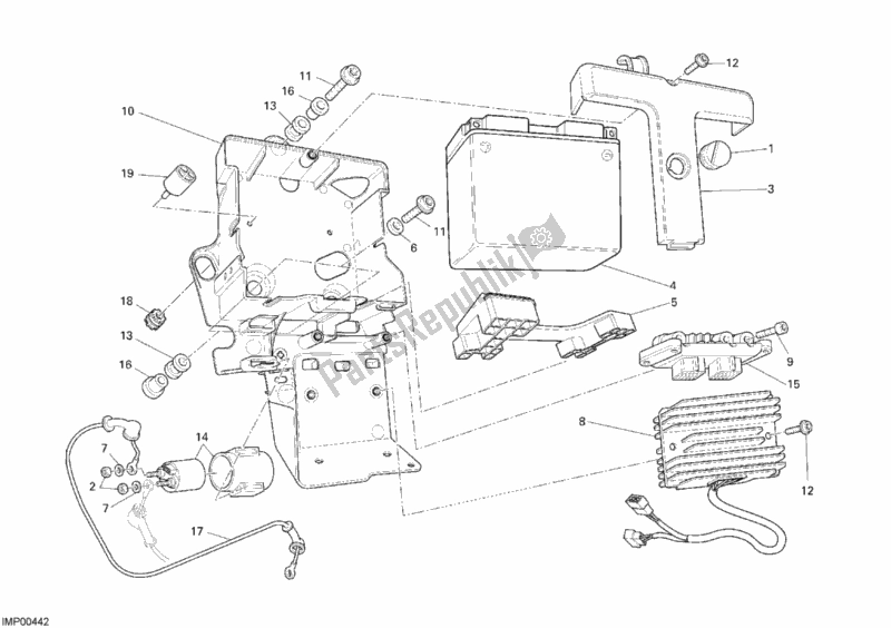 All parts for the Battery of the Ducati Superbike 1098 S Tricolore 2008