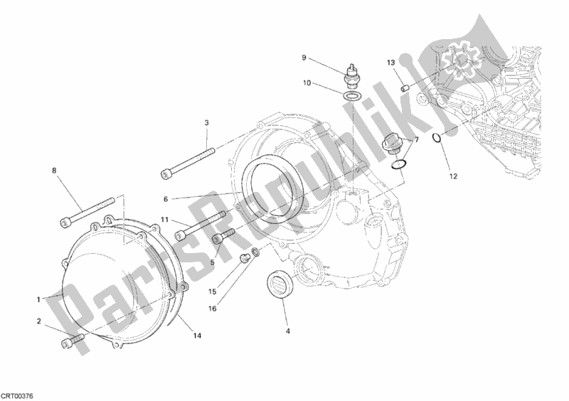 Toutes les pièces pour le Couvercle D'embrayage, Extérieur du Ducati Superbike 1098 S Tricolore 2008