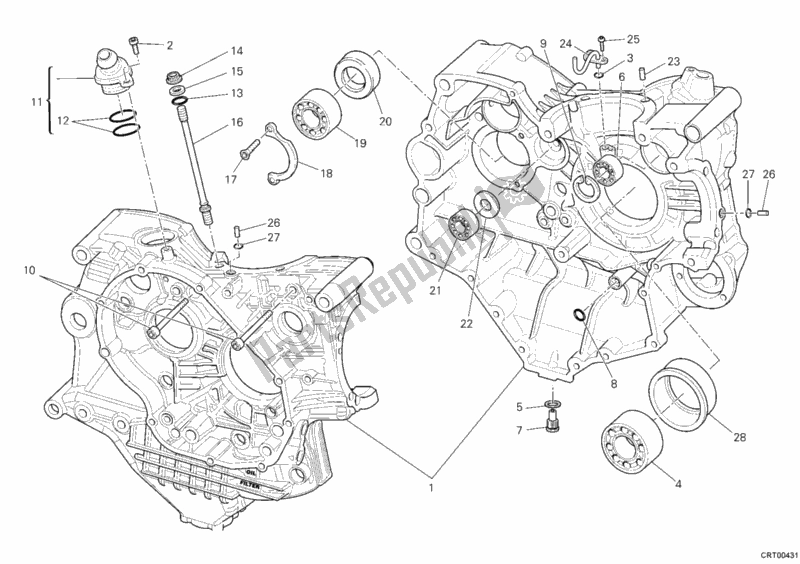 Todas as partes de Bloco Do Motor do Ducati Superbike 1098 S Tricolore 2008