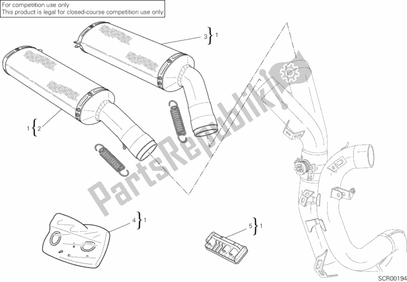 Toutes les pièces pour le Système D'échappement 102db du Ducati Superbike 1098 S Tricolore 2008