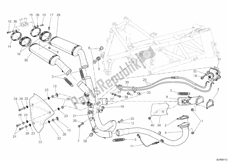 All parts for the Exhaust System of the Ducati Superbike 1098 S Tricolore 2008