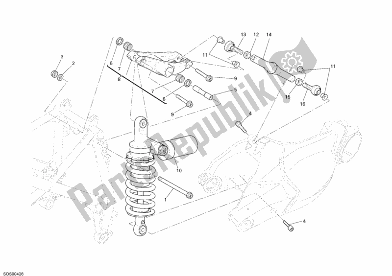Toutes les pièces pour le Amortisseur Arrière du Ducati Superbike 1098 S Tricolore 2008