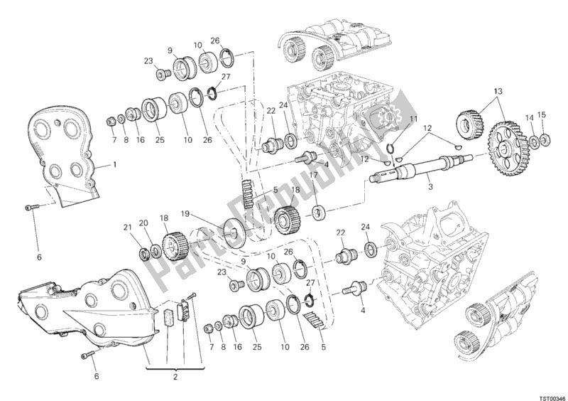 Alle onderdelen voor de Distributieriem van de Ducati Superbike 1098 S Tricolore 2008