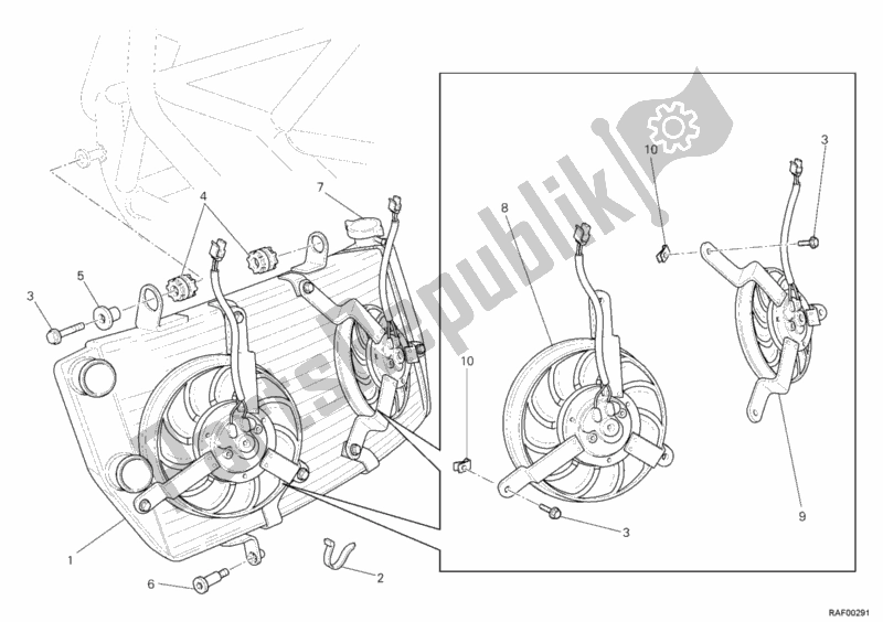 Toutes les pièces pour le Refroidisseur D'eau du Ducati Superbike 1098 S Tricolore 2008