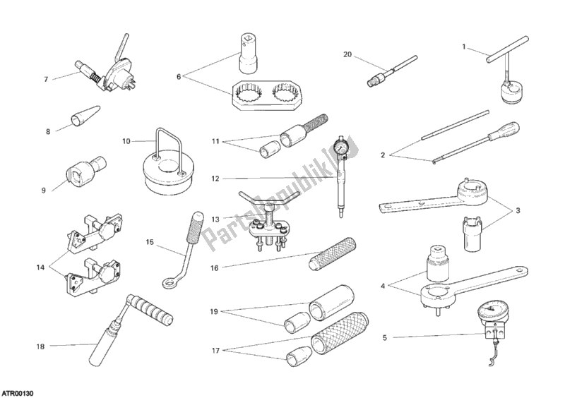 Toutes les pièces pour le Outils De Service D'atelier, Moteur Ii du Ducati Superbike 1098 S Tricolore 2008