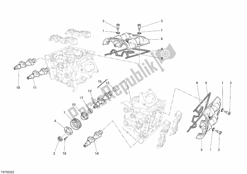 Todas las partes para árbol De Levas de Ducati Superbike 1098 2007