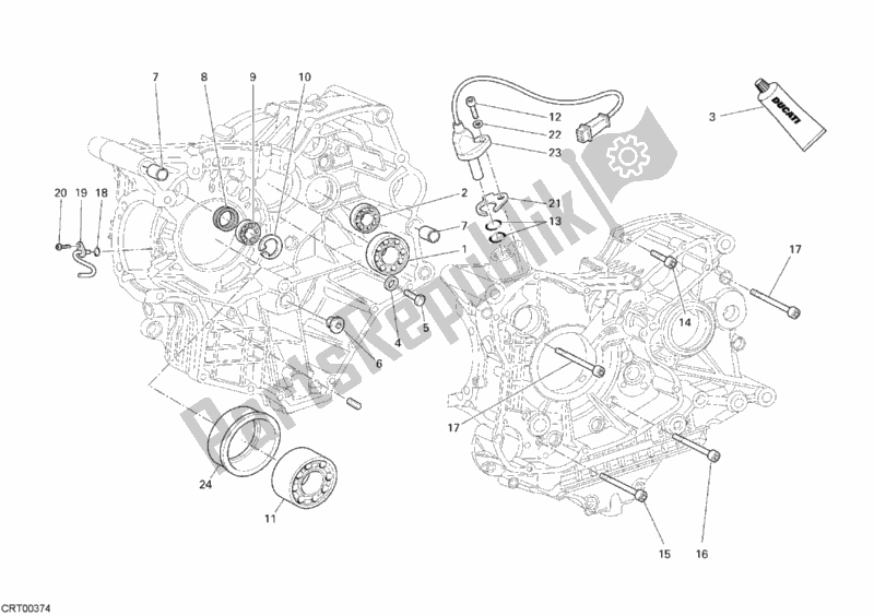 All parts for the Crankcase Bearings of the Ducati Superbike 1098 2007