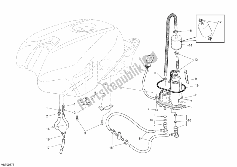 Tutte le parti per il Pompa Di Benzina del Ducati Superbike 1098 2007