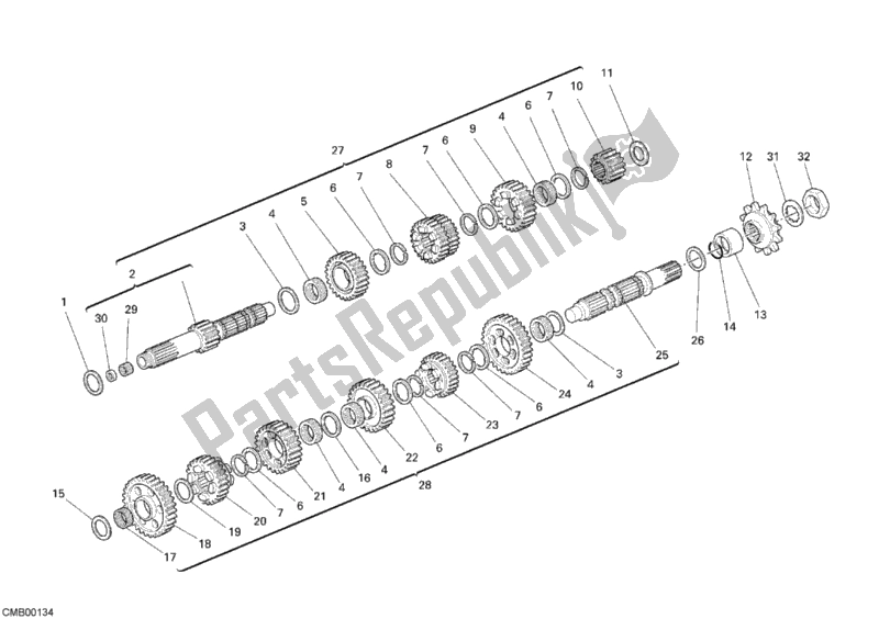 Todas las partes para Caja De Cambios de Ducati Superbike 1098 2007