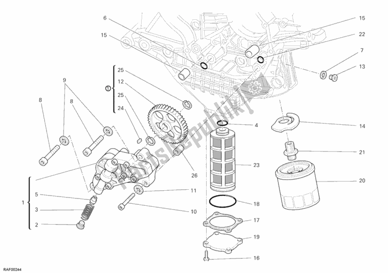 Alle onderdelen voor de Oliepomp - Filter van de Ducati Superbike 1098 2007