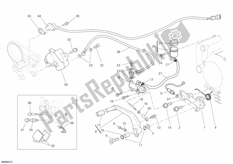 Alle onderdelen voor de Achter Remsysteem van de Ducati Superbike 1098 2007